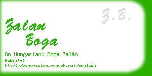 zalan boga business card